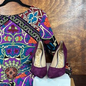 Gorgeous Sam Edelman Plum Suede High Heels Sz 7